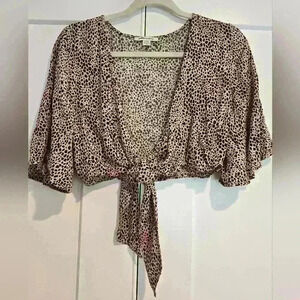 American Eagle Batwing Tie Front Top